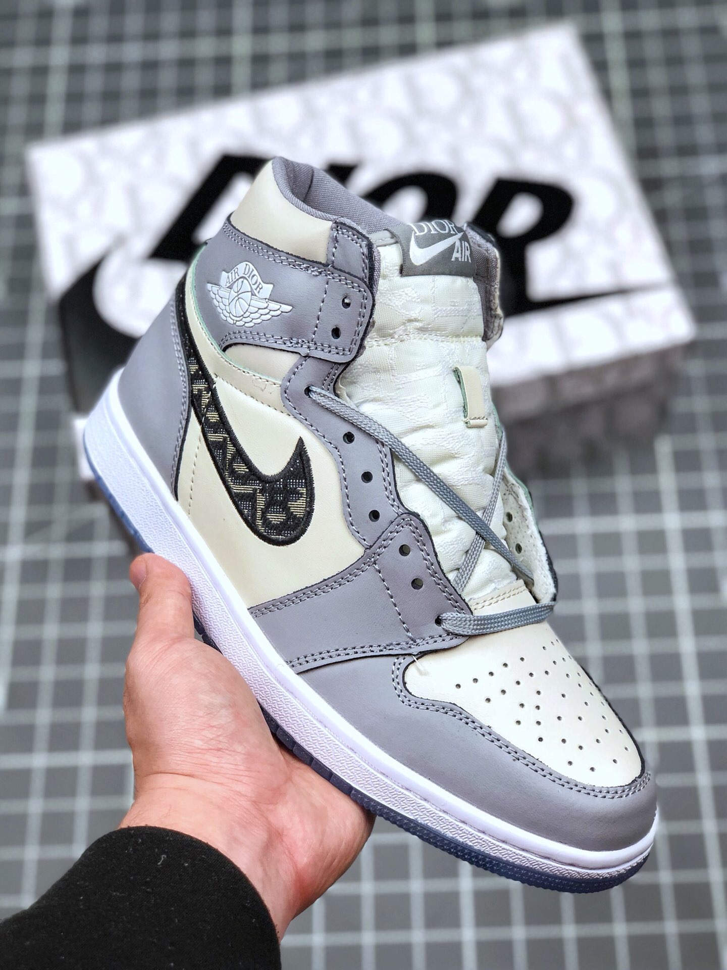 Dioor x Air Jordan 1 White and Grey On Sale – Sneaker Hello