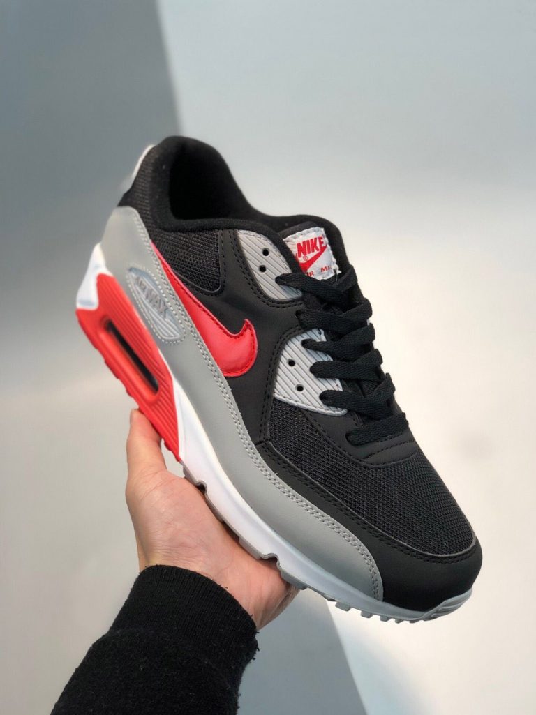 Nike Air Max 90 Wolf Grey/Black/White/Bright Crimson For Sale – Sneaker ...
