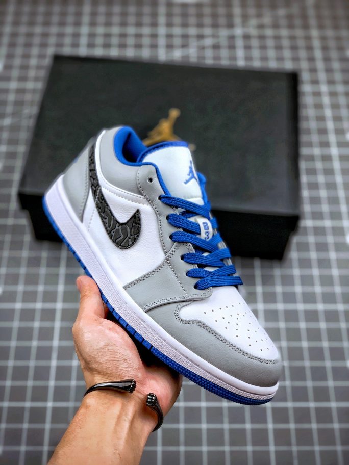 Air Jordan 1 Low White/True Blue-Cement Grey-Black For Sale â Sneaker Hello