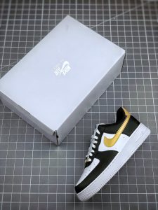 Nike Air Force 1 Low Black White Metallic Gold For Sale – Sneaker Hello