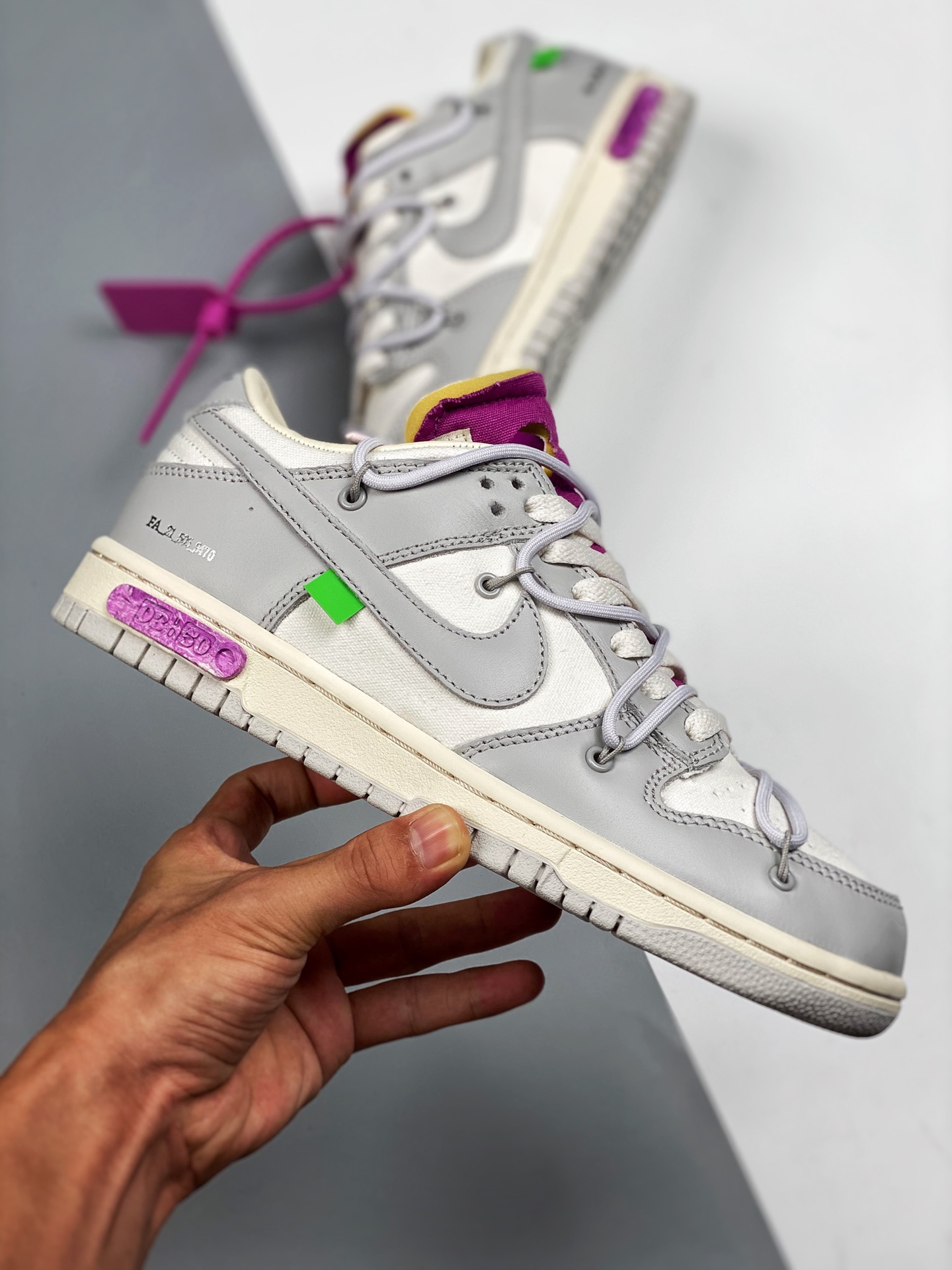 Off-White x Nike Dunk Low “03 To 50” Sail Grey Purple For Sale ...