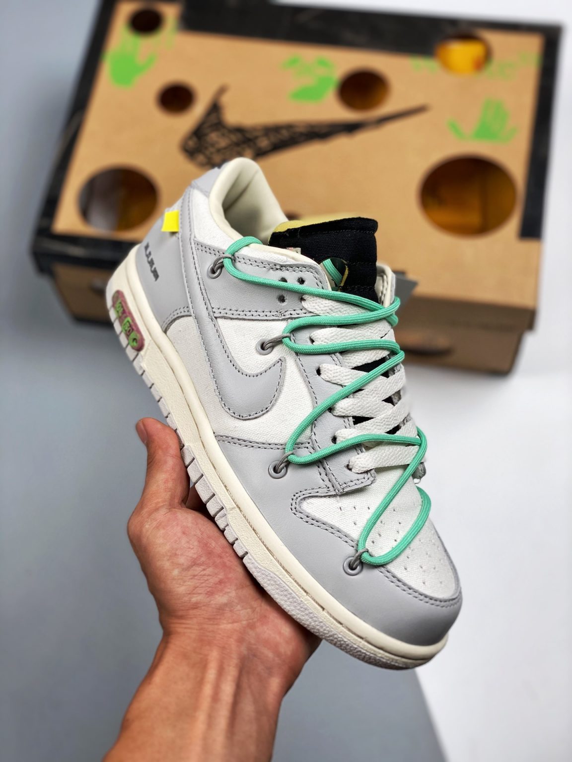 Off-White x Nike Dunk Low “04 of 50” Sail Grey Black For Sale – Sneaker ...