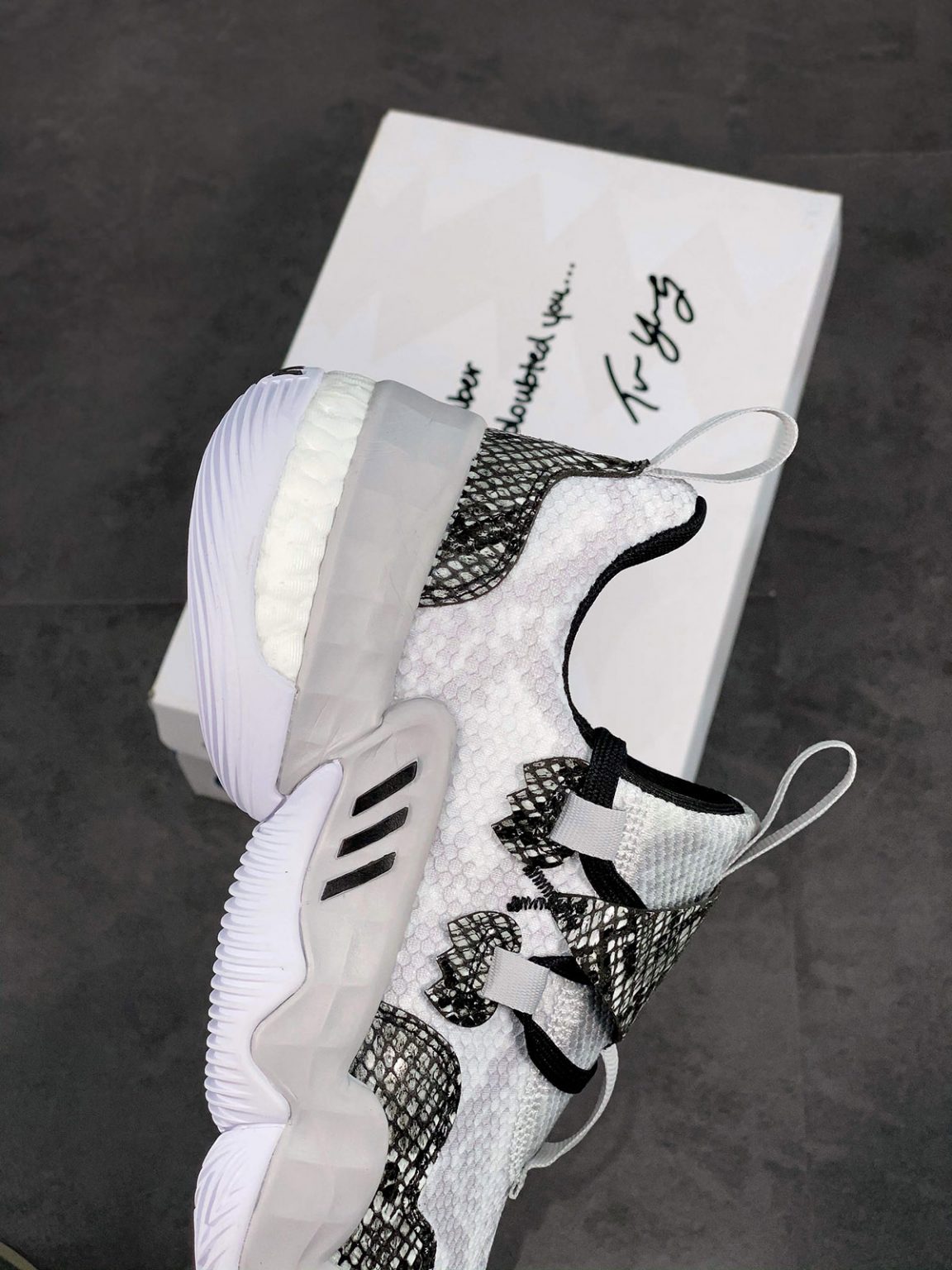 adidas Trae Young 1 “Snakeskin” Light Solid Grey-White-Black For Sale ...