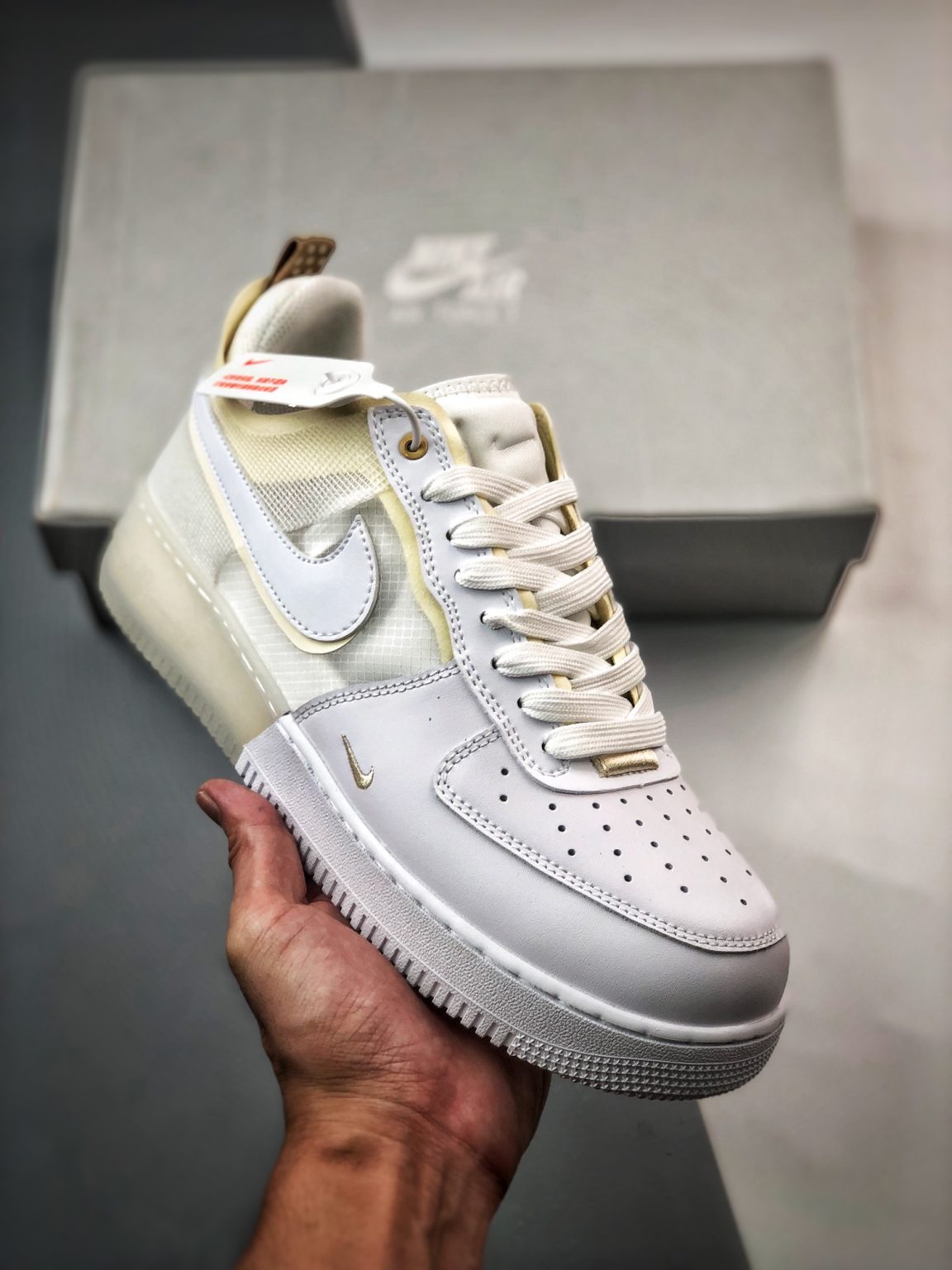 Nike Air Force 1 React White/Coconut Milk-LT Iron Ore DH7615-100 For ...