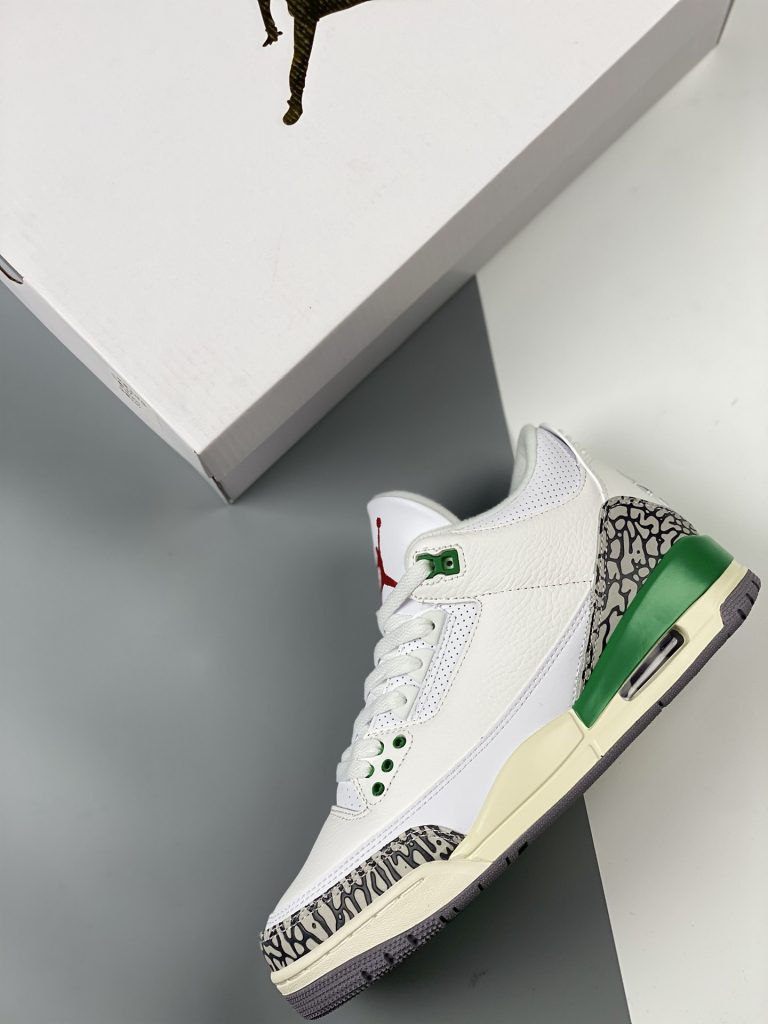 Air Jordan 3 White/Lucky Green-Varsity Red-Cement Grey-Sail For Sale ...
